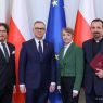 od lewej  siostrzeniec o. prof. Pawła Zająca, Prezydent Andrzej Duda, siostra o. prof. Pawła Zająca
