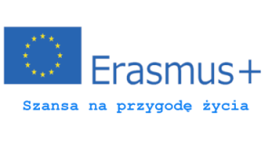 Logo Erasmus+ pod nim tekst szansa na przygodę życia