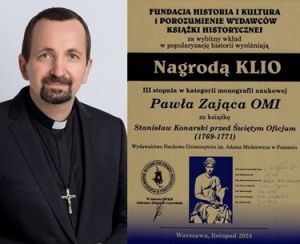 Nagroda KLIO dla o. prof. Pawła Zająca OMI